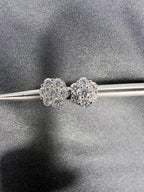 14k gold round screw back lab grown diamond stud earrings, front view showing fine craftsmanship
