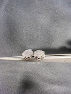 14k gold round screw back lab grown diamond stud earrings, full product view showing fine craftsmanship