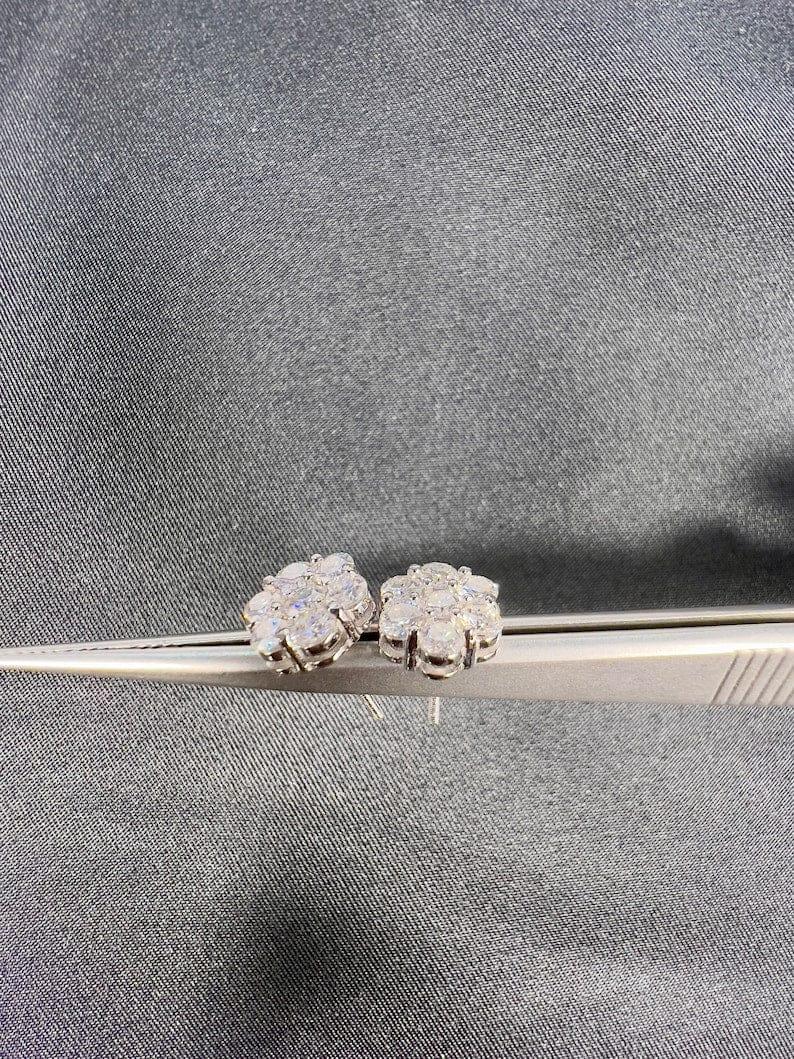 14k gold round screw back lab grown diamond stud earrings, full product view showing fine craftsmanship