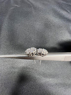 14k gold round screw back lab grown diamond stud earrings, side profile view showing fine craftsmanship