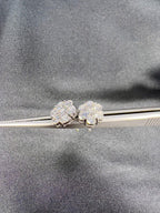 14k gold round screw back lab grown diamond stud earrings, macro detail view showing fine craftsmanship