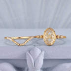 14k gold oval vintage lab grown diamond engagement ring, top angle view showing fine craftsmanship