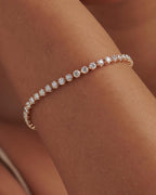 14k gold lab grown diamond tennis bracelet, side profile view showing fine craftsmanship for elegant everyday wear