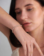 14k gold lab grown diamond tennis bracelet, side profile view showing fine craftsmanship