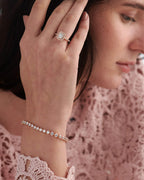 14k gold lab grown diamond tennis bracelet, sparkle detail shot showing fine craftsmanship