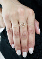 14k gold heart dainty lab grown diamond bracelet, side profile view showing fine craftsmanship