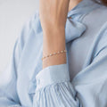 14k gold lab grown diamond bracelet, front view showing fine craftsmanship with a secure setting