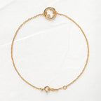 14k gold satellite lab grown diamond bracelet, detailed close-up showing fine craftsmanship