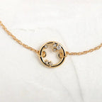 14k gold satellite lab grown diamond bracelet, side profile view showing fine craftsmanship