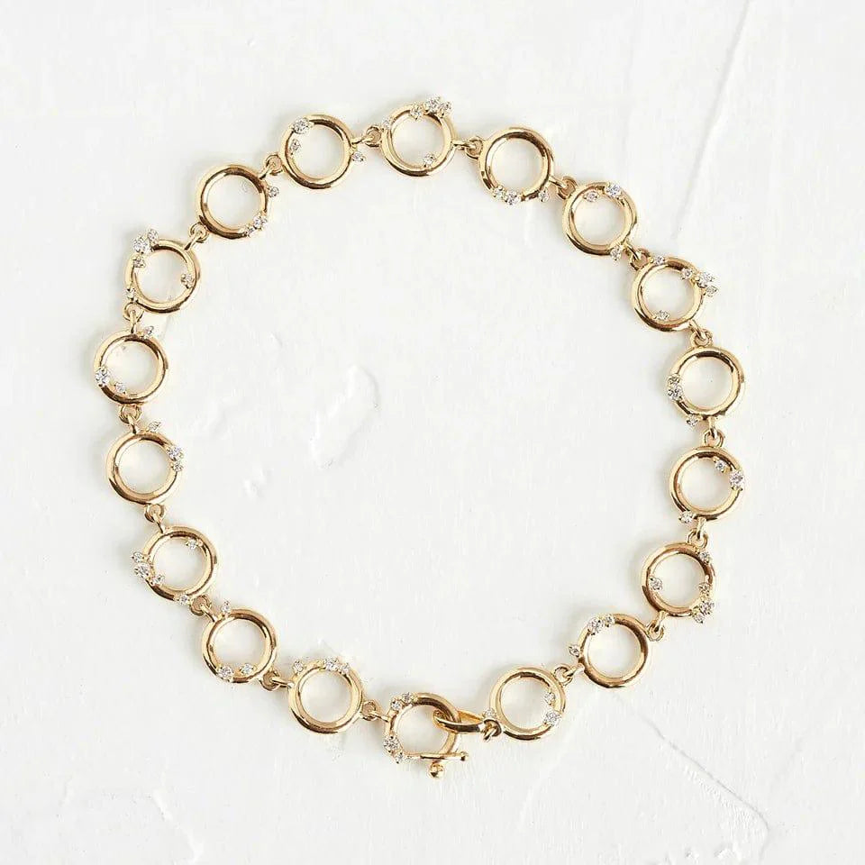 14k gold satellite lab grown diamond tennis bracelet, detailed close-up showing fine craftsmanship