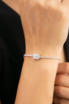 14k gold lab grown diamond tennis bracelet, side profile view showing fine craftsmanship by Bright Diamond Jewels