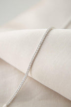 14k gold lab grown diamond tennis bracelet, top angle view showing fine craftsmanship by Bright Diamond Jewels
