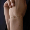 14k gold lab grown diamond bracelet, front view showing fine craftsmanship for elegant everyday wear