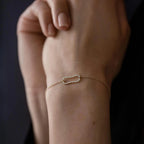 14k gold lab grown diamond bracelet, front view showing fine craftsmanship for elegant everyday wear