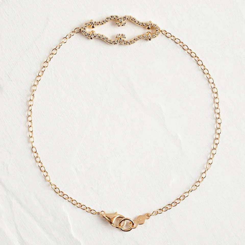14k gold lab grown diamond bracelet, side profile view showing fine craftsmanship with brilliant sparkle