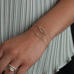14k gold lab grown diamond bracelet, sparkle detail shot showing fine craftsmanship with brilliant sparkle