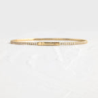 14k gold round lab grown diamond tennis bracelet, detailed close-up showing fine craftsmanship