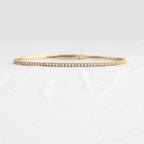 14k gold round lab grown diamond tennis bracelet, side profile view showing fine craftsmanship