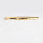 14k gold round lab grown diamond tennis bracelet, three-quarter view showing fine craftsmanship