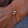 14k gold lab grown diamond bracelet, front view showing fine craftsmanship with brilliant sparkle