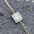 14k gold lab grown diamond bracelet, detailed close-up showing fine craftsmanship