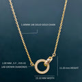 14k gold dainty lab grown diamond pendant necklace, front view showing fine craftsmanship