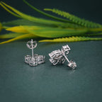 14k gold marquise lab grown diamond earrings, styled on model showing fine craftsmanship
