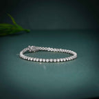 14k gold lab grown diamond tennis bracelet, macro detail view showing fine craftsmanship
