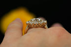 14k gold halo lab grown diamond engagement ring, macro detail view showing fine craftsmanship
