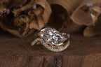 14k gold marquise bridal set lab grown diamond engagement ring, lifestyle shot showing fine craftsmanship