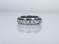 14k gold round lab grown diamond wedding band, front view showing fine craftsmanship