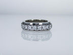 14k gold round lab grown diamond wedding band, front view showing fine craftsmanship