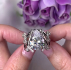 14k gold pear lab grown diamond engagement ring, front view showing fine craftsmanship