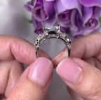 14k gold pear lab grown diamond engagement ring, styled on model showing fine craftsmanship