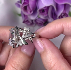14k gold pear lab grown diamond engagement ring, sparkle detail shot showing fine craftsmanship