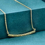 14k gold dainty lab grown diamond necklace, side profile view showing fine craftsmanship