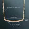 14k gold dainty lab grown diamond necklace, front view showing fine craftsmanship