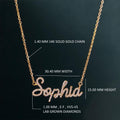 14k gold personalized name lab grown diamond necklace, front view showing fine craftsmanship