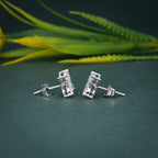 14k gold marquise lab grown diamond stud earrings, detailed close-up showing fine craftsmanship