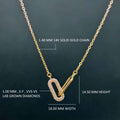 14k gold paperclip lab grown diamond charm necklace, front view showing fine craftsmanship