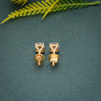 14k gold round prong-set lab grown diamond stud earrings, macro detail view showing fine craftsmanship