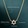 14k gold star lab grown diamond pendant necklace, front view showing fine craftsmanship