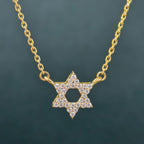 14k gold star lab grown diamond pendant necklace, lifestyle shot showing fine craftsmanship