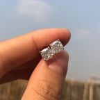 14k gold cushion screw back lab grown diamond stud earrings, detailed close-up showing fine craftsmanship
