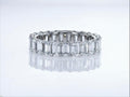 14k gold emerald lab grown diamond eternity band, front view showing fine craftsmanship