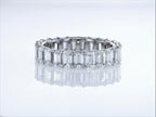 14k gold emerald lab grown diamond eternity band, front view showing fine craftsmanship