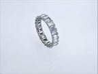 14k gold emerald lab grown diamond eternity band, side profile view showing fine craftsmanship