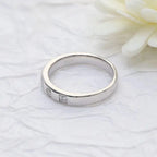 14k gold stackable lab grown diamond wedding band, top angle view showing fine craftsmanship