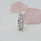 14k gold lab grown diamond wedding band, side profile view showing fine craftsmanship