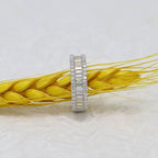 14k gold lab grown diamond wedding band, three-quarter view showing fine craftsmanship